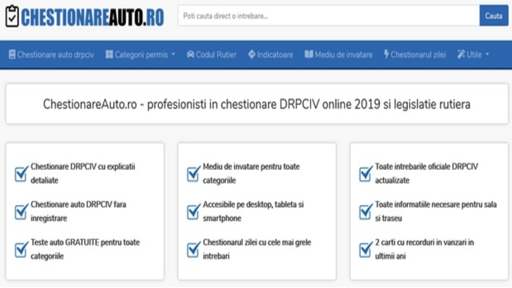 ChestionareAuto.ro: Scopul nostru este să oferim mijloace sigure pentru obţinerea permisului auto (P)